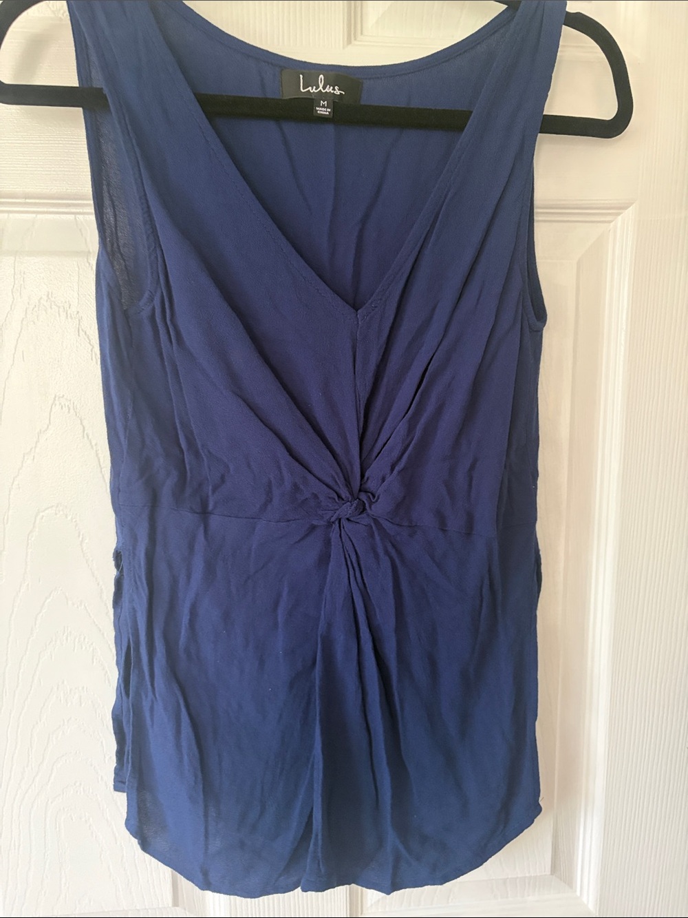 Lulu's Royal Blue Twist-Front V-Neck Tank